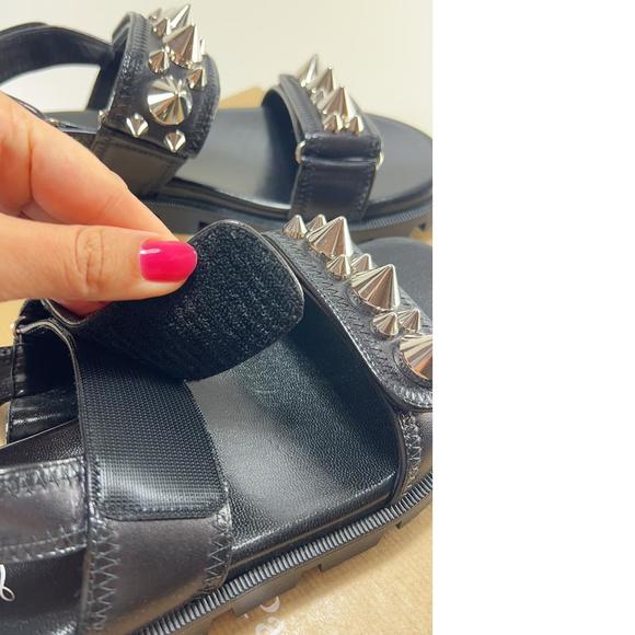 women's Spikita Cool Flat Leather Sport Spike Velcro Dad Sandals E527 - Picture 4 of 11